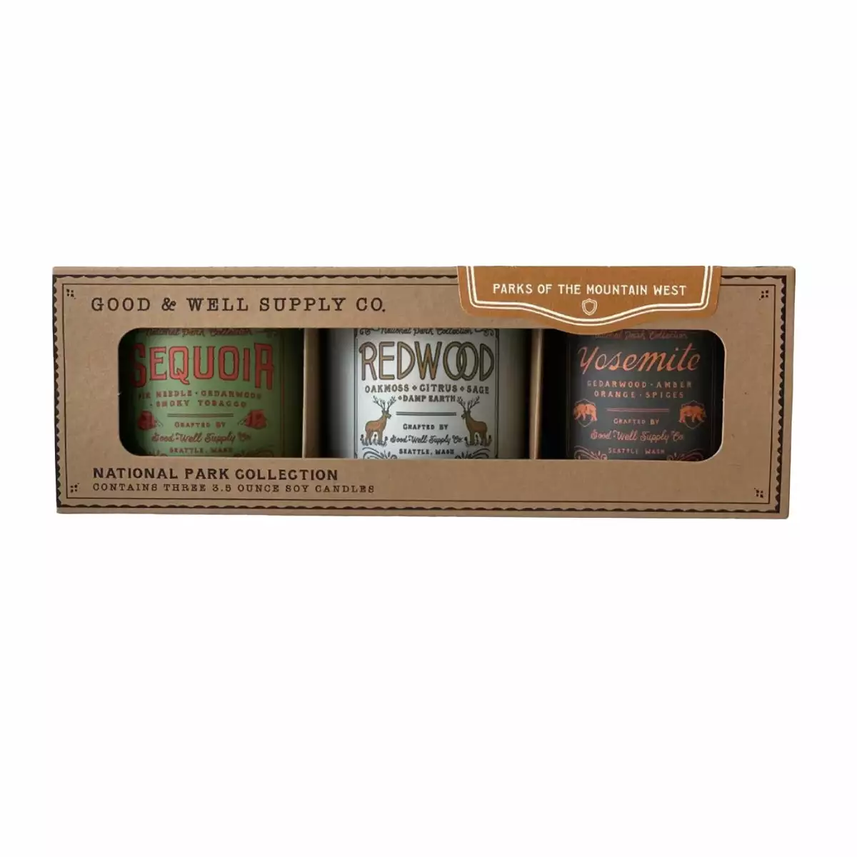 Good & Well Supply Co NATIONAL PARK REGION CANDLE GIFT SETS 1 Good & Well Supply Co NATIONAL PARK REGION CANDLE GIFT SETS